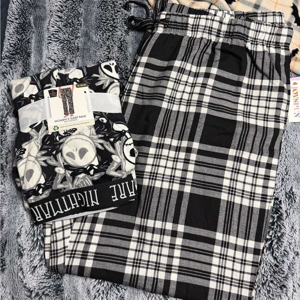 Nightmare Before Christmas PJs and Black and White Plaid Women's PJs